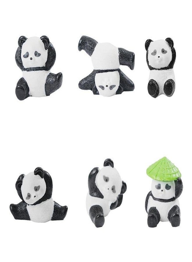 PICKARTME 6 Pieces of Cute Little Playing Panda Miniature Set for Unique Gift, Home Decor,Deepawali, Newyear,Living Room, Figurines, Decoration Items Size (4.5 x 3 cm) - Image 2